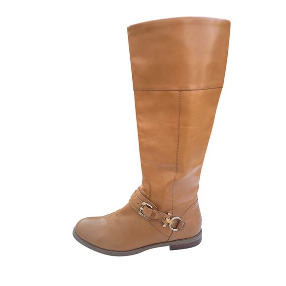 Genuine Coach Tan Leather Tall Riding Boots Light Brown Tan Size 7 - Picture 2 of 10